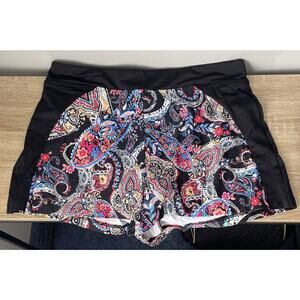 Sea Level Swim Swimwear Womens Black Paisley Shorts Swim Bottoms Size 8 NWT